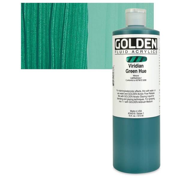 Golden Fluid Akrilik Boya 473 Ml Seri 1 Viridian Green Hue - 1