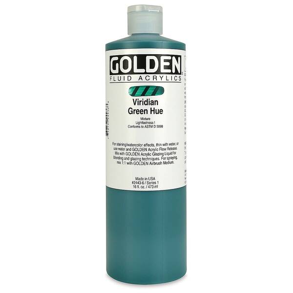 Golden Fluid Akrilik Boya 473 Ml Seri 1 Viridian Green Hue - 3