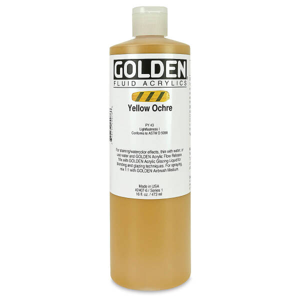 Golden Fluid Akrilik Boya 473 Ml Seri 1 Yellow Ochre - 3