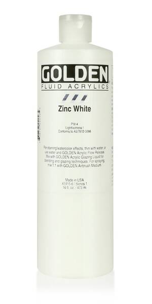 Golden Fluid Akrilik Boya 473 Ml Seri 1 Zinc White
