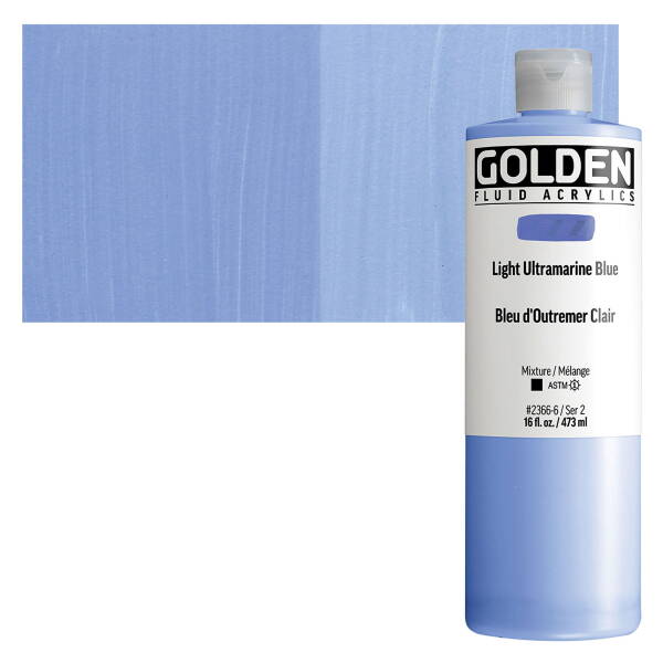 Golden Fluid Akrilik Boya 473 Ml Seri 2 Light Ultramarine Blue - 1