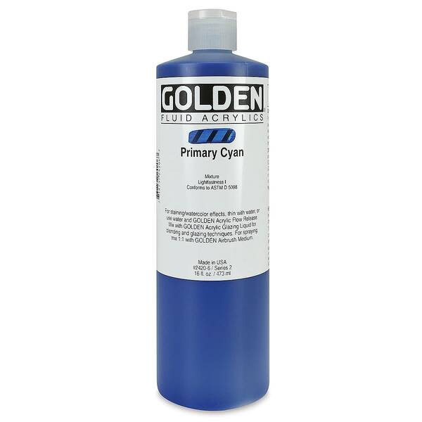 Golden Fluid Akrilik Boya 473 Ml Seri 2 Primary Cyan - 3