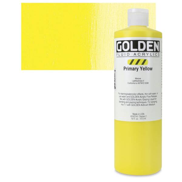 Golden Fluid Akrilik Boya 473 Ml Seri 2 Primary Yellow - 1