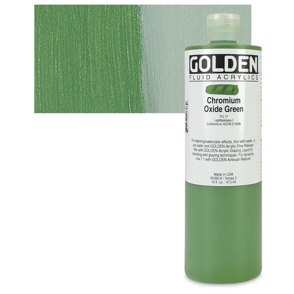 Golden Fluid Akrilik Boya 473 Ml Seri 3 Chromium Oxide Green - 1