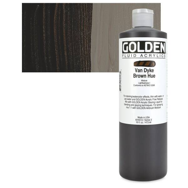 Golden Fluid Akrilik Boya 473 Ml Seri 3 Van Dyke Brown Hue - 1