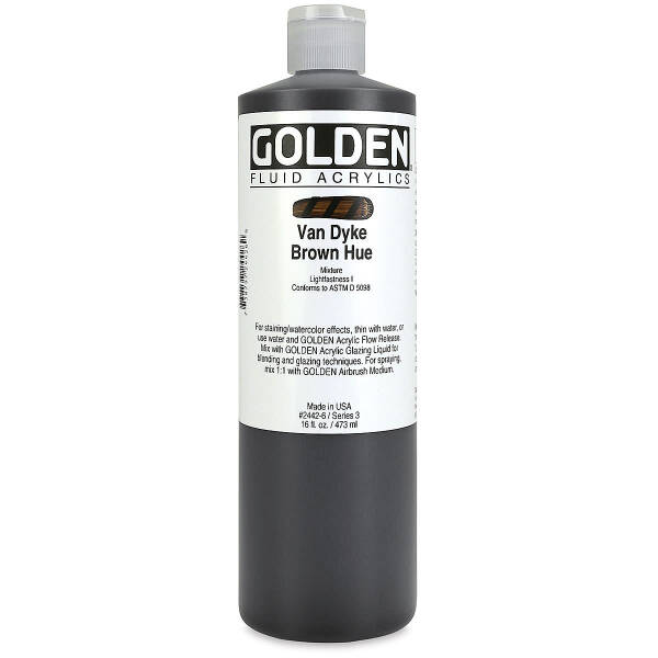 Golden Fluid Akrilik Boya 473 Ml Seri 3 Van Dyke Brown Hue - 3