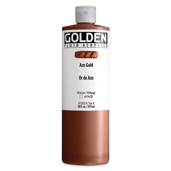 Golden Fluid Akrilik Boya 473 Ml Seri 4 Azo Gold - 3