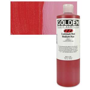 Golden Fluid Akrilik Boya 473 Ml Seri 4 Cadmium Red Medium Hue - 1