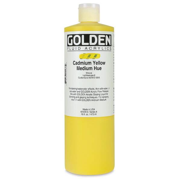 Golden Fluid Akrilik Boya 473 Ml Seri 4 Cadmium Yellow Medium Hue - 3