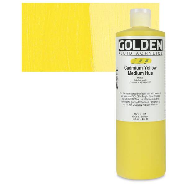 Golden Fluid Akrilik Boya 473 Ml Seri 4 Cadmium Yellow Medium Hue