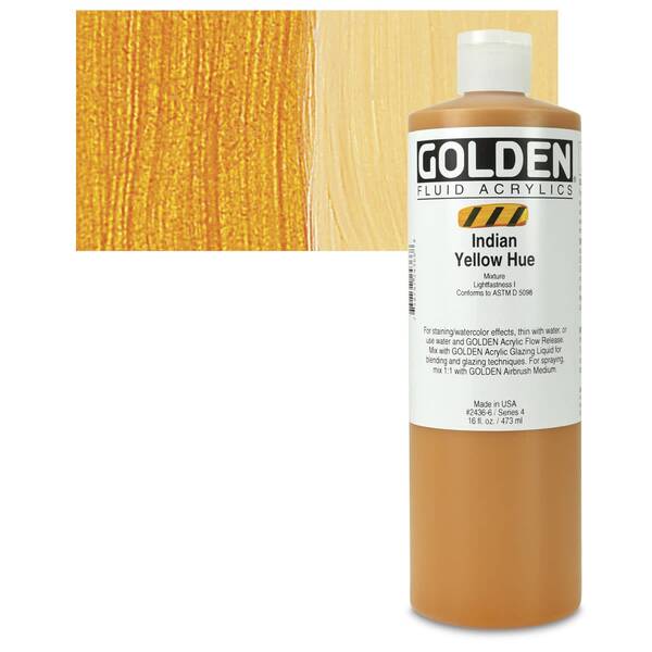 Golden Fluid Akrilik Boya 473 Ml Seri 4 Indian Yellow Hue - 1