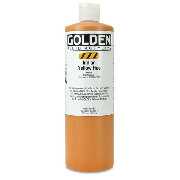 Golden Fluid Akrilik Boya 473 Ml Seri 4 Indian Yellow Hue - 3