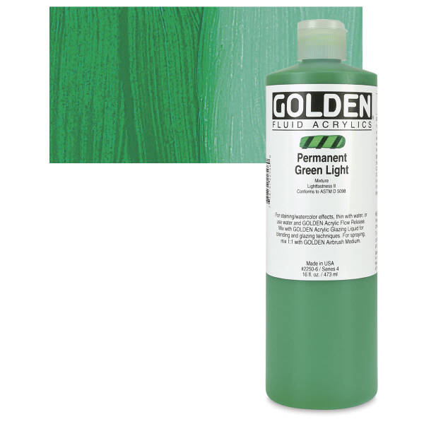 Golden Fluid Akrilik Boya 473 Ml Seri 4 Permanent Green Light - 1
