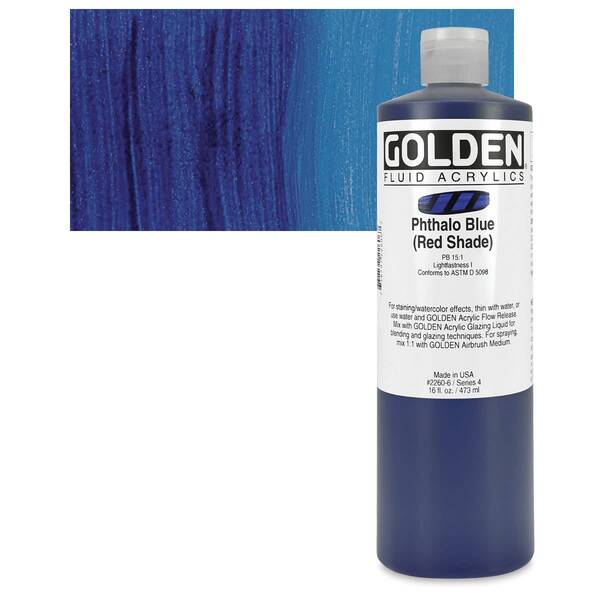 Golden Fluid Akrilik Boya 473 Ml Seri 4 Phthalo Blue Red Shade - 1