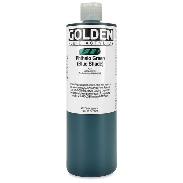 Golden Fluid Akrilik Boya 473 Ml Seri 4 Phthalo Green Blue Shade - 4