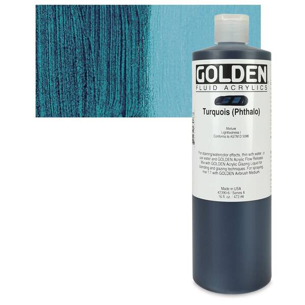 Golden Fluid Akrilik Boya 473 Ml Seri 4 Turquoise Phthalo - 1