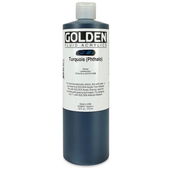 Golden Fluid Akrilik Boya 473 Ml Seri 4 Turquoise Phthalo