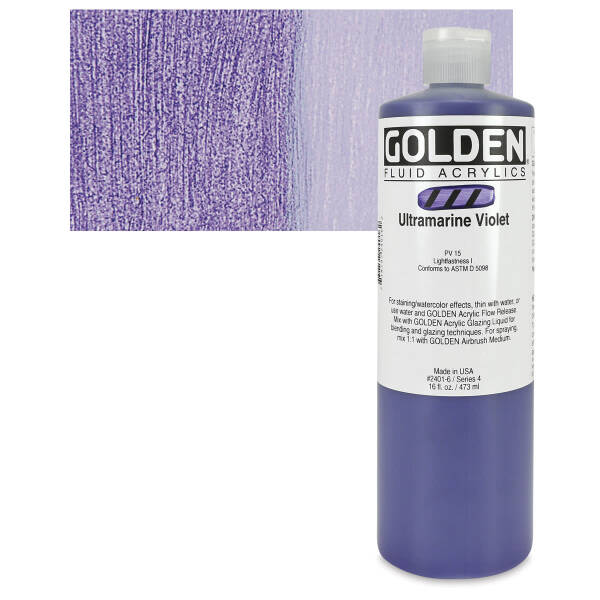 Golden Fluid Akrilik Boya 473 Ml Seri 4 Ultramarine Violet - 1