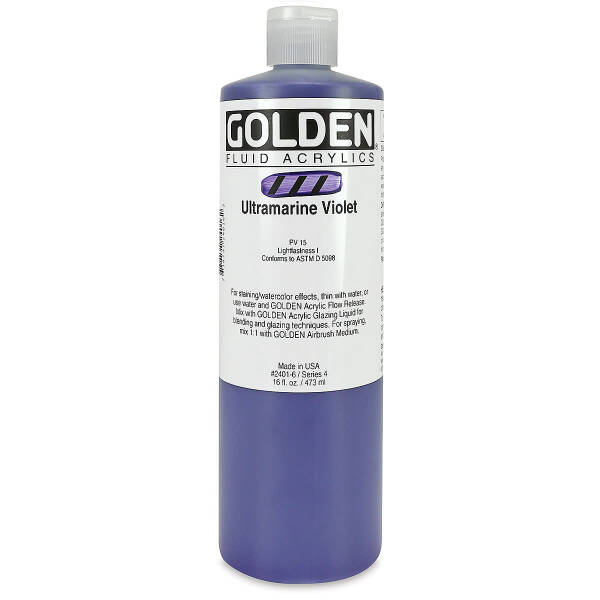 Golden Fluid Akrilik Boya 473 Ml Seri 4 Ultramarine Violet - 3