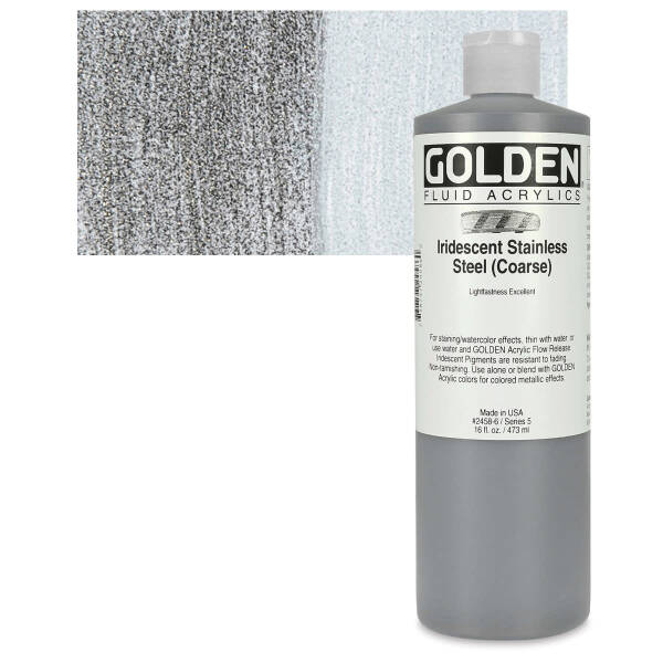 Golden Fluid Akrilik Boya 473 Ml Seri 5 Iridescent Stainless Steel - 1