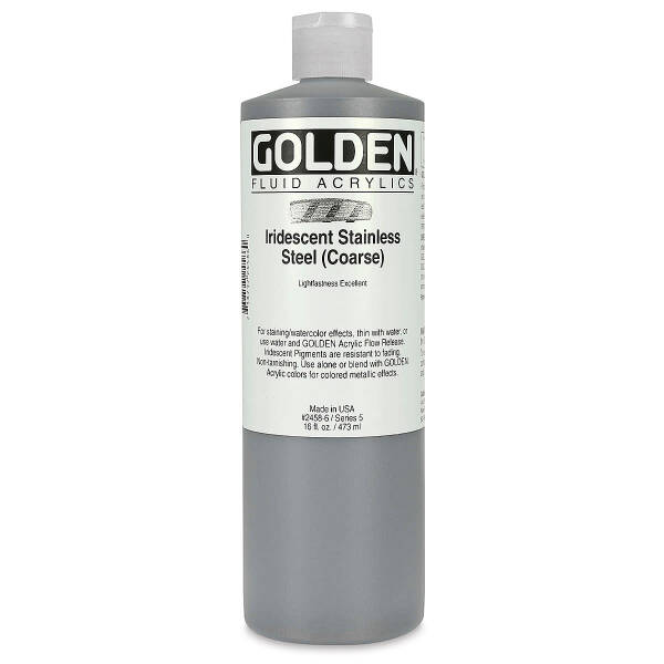 Golden Fluid Akrilik Boya 473 Ml Seri 5 Iridescent Stainless Steel - 3