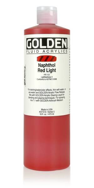 Golden Fluid Akrilik Boya 473 Ml Seri 5 Naphthol Red Light - 1