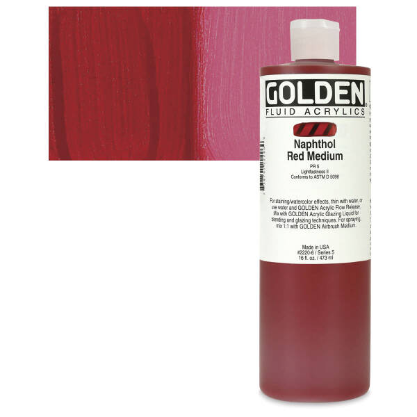 Golden Fluid Akrilik Boya 473 Ml Seri 5 Naphthol Red Medium - 1