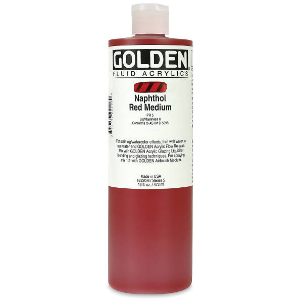 Golden Fluid Akrilik Boya 473 Ml Seri 5 Naphthol Red Medium - 3