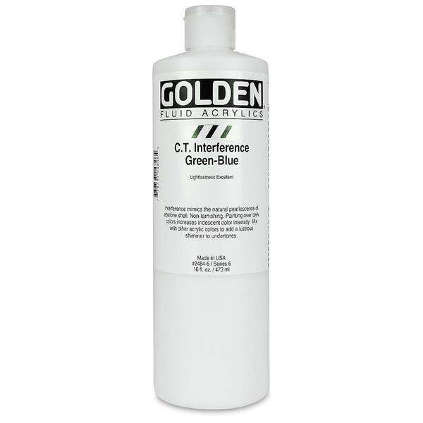 Golden Fluid Akrilik Boya 473 Ml Seri 6 C.T Interference Green-Blue - 3