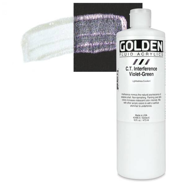 Golden Fluid Akrilik Boya 473 Ml Seri 6 C.T Interference Violet-Green - 1