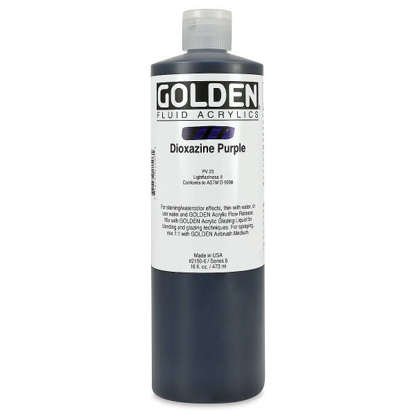 Golden Fluid Akrilik Boya 473 Ml Seri 6 Dioxazine Purple - 3