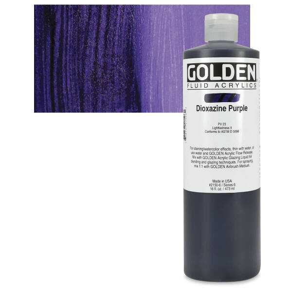 Golden Fluid Akrilik Boya 473 Ml Seri 6 Dioxazine Purple - 1