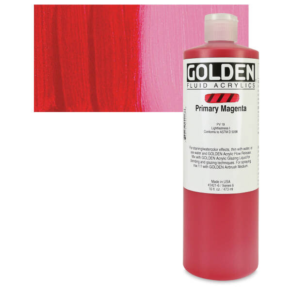 Golden Fluid Akrilik Boya 473 Ml Seri 6 Primary Magenta - 1