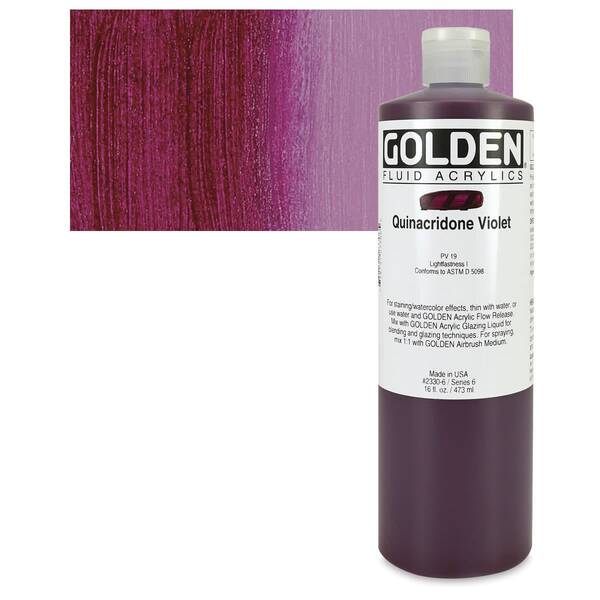 Golden Fluid Akrilik Boya 473 Ml Seri 6 Quinacridone Violet - 1