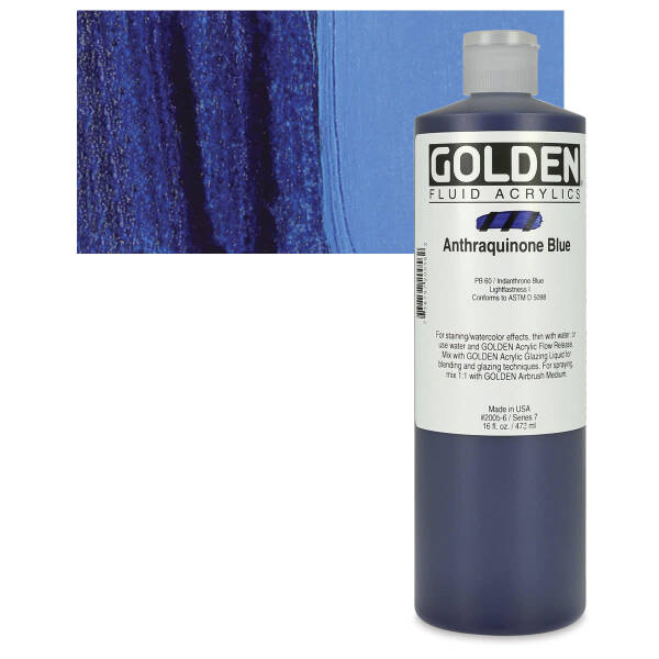 Golden Fluid Akrilik Boya 473 Ml Seri 7 Anthraquinone Blue - 1