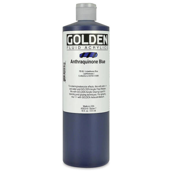 Golden Fluid Akrilik Boya 473 Ml Seri 7 Anthraquinone Blue - 3