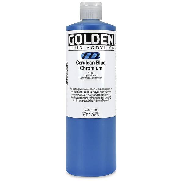 Golden Fluid Akrilik Boya 473 Ml Seri 7 Cerulean Blue Chromium - 6