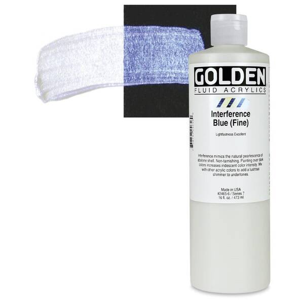 Golden Fluid Akrilik Boya 473 Ml Seri 7 Interference Blue Fine - 1