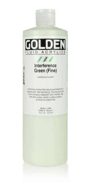 Golden Fluid Akrilik Boya 473 Ml Seri 7 Intereference Green (Fine) - 1