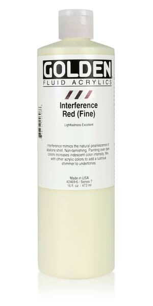 Golden Fluid Akrilik Boya 473 Ml Seri 7 Interference Red (Fine) - 1