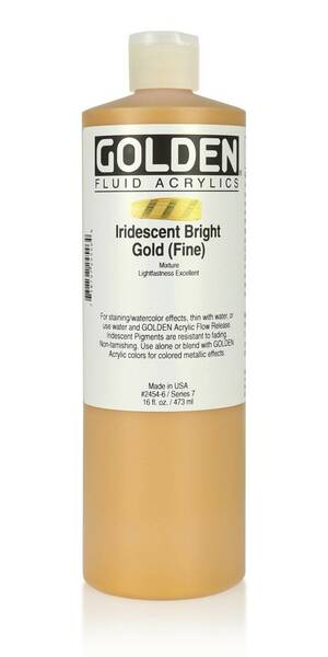 Golden Fluid Akrilik Boya 473 Ml Seri 7 Iridescent Bright Gold (Fine) - 1