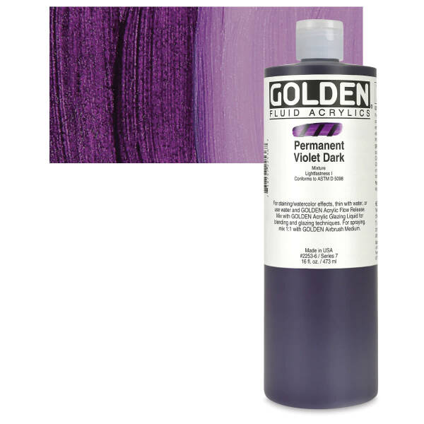 Golden Fluid Akrilik Boya 473 Ml Seri 7 Permanent Violet Dark - 1