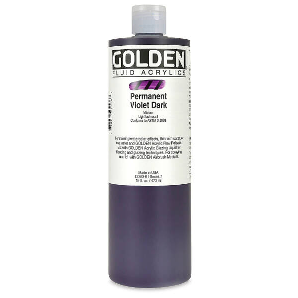 Golden Fluid Akrilik Boya 473 Ml Seri 7 Permanent Violet Dark - 3