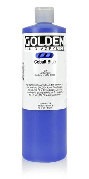 Golden Fluid Akrilik Boya 473 Ml Seri 8 Cobalt Blue - 3