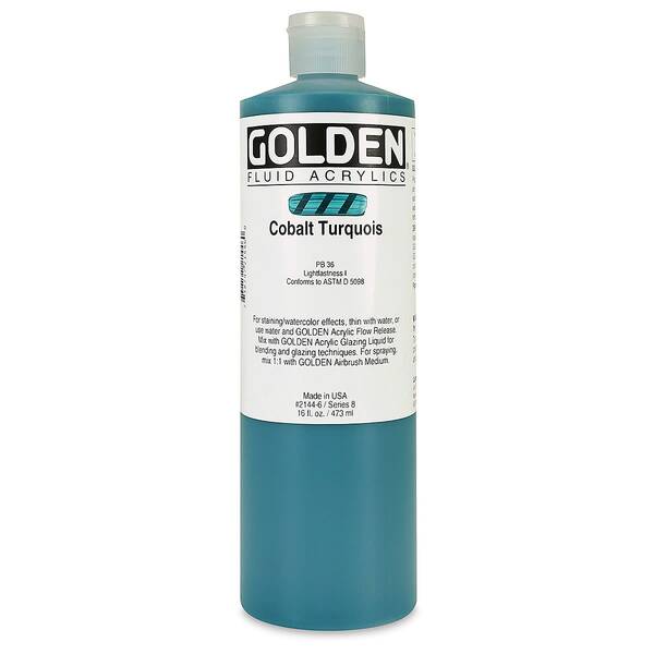 Golden Fluid Akrilik Boya 473 Ml Seri 8 Cobalt Turquois - 7