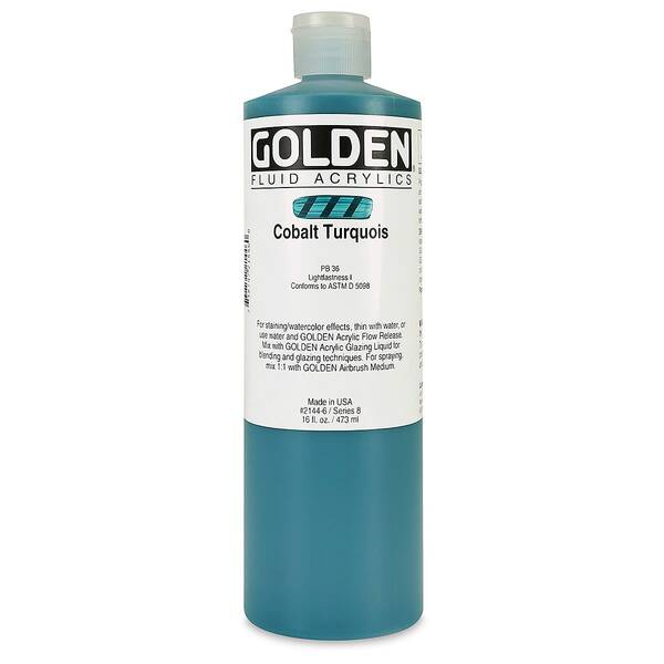 Golden Fluid Akrilik Boya 473 Ml Seri 8 Cobalt Turquois - 6