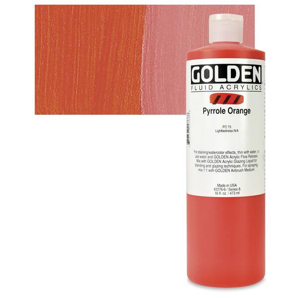 Golden Fluid Akrilik Boya 473 Ml Seri 8 Pyrrole Orange - 1