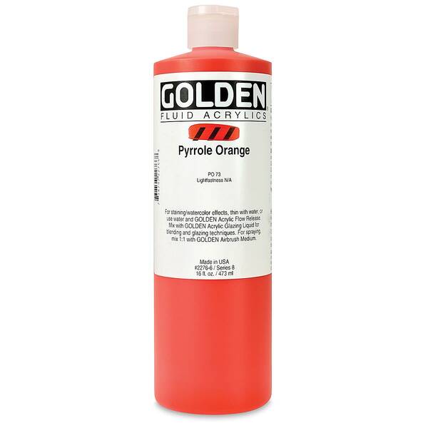 Golden Fluid Akrilik Boya 473 Ml Seri 8 Pyrrole Orange - 3