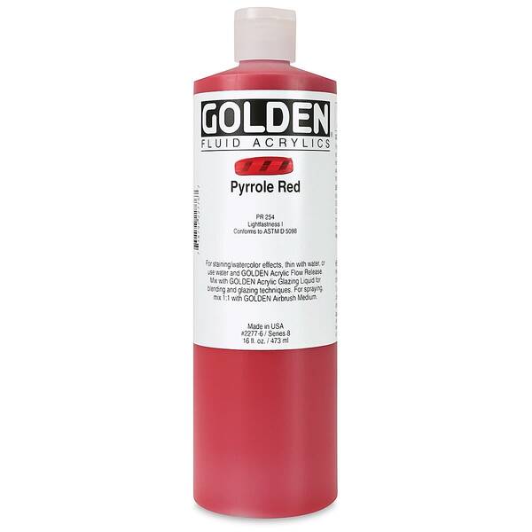 Golden Fluid Akrilik Boya 473 Ml Seri 8 Pyrrole Red