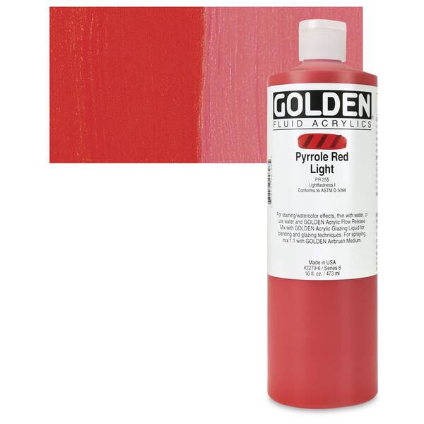 Golden Fluid Akrilik Boya 473 Ml Seri 8 Pyrrole Red Light - 1